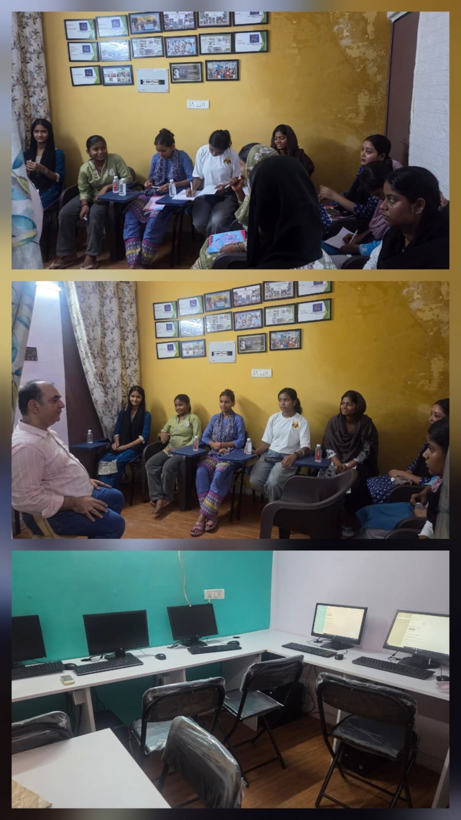 Training participants and computer lab at the Noida Skill Centre